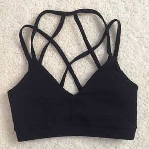 Forever 21 Black Strappy Sports Bra Small